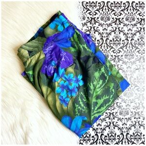 VINTAGE Cristin Stevens : size : MP : Y2K blue colorful floral high waist shorts